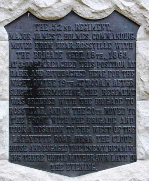 52ND OHIO INFANTRY WAR MEMORIAL PLAQUE