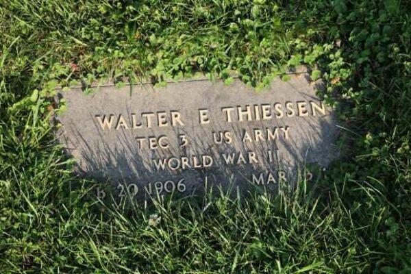 WALTER E THIESSEN MEMORIAL CEMETERY STONE