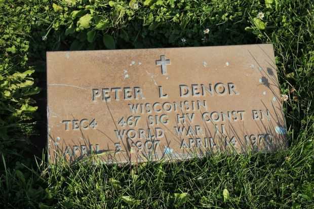 PETER L DENOR MEMORIAL CEMETERY STONE