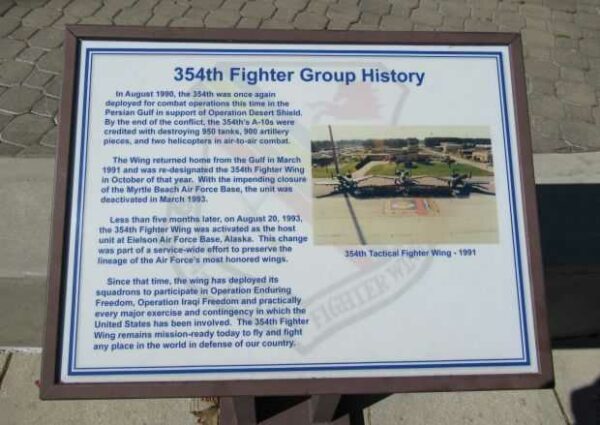 354TH FIGHTER GROUP MEMORIAL PLAQUE B