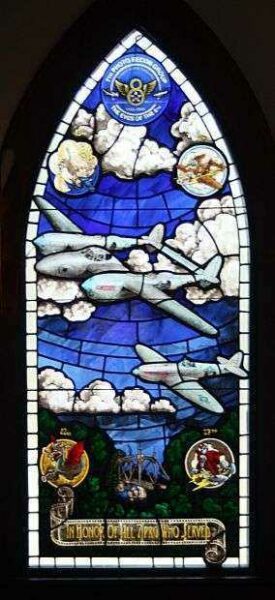 7TH PHOTO RECON GROUP WAR MEMORIAL STAINED GLASS WINDOW