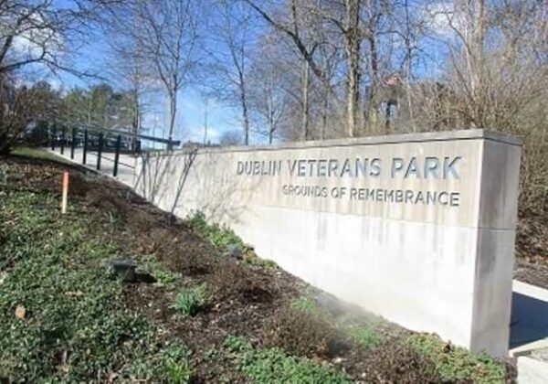DUBLIN VETERANS PARK MEMORIAL ENTRANCE STONE