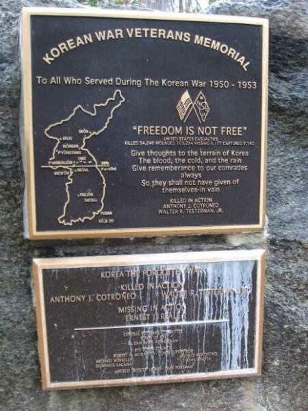 RYE KOREAN WAR VETERANS MEMORIAL PLAQUES