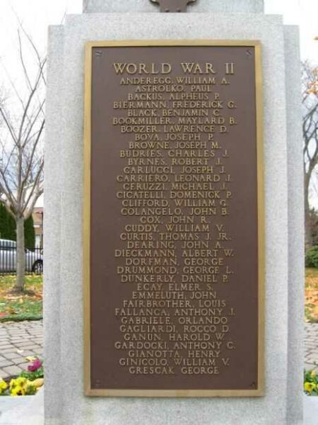 PORT CHESTER WORLD WAR II MEMORIAL PLAQUE C