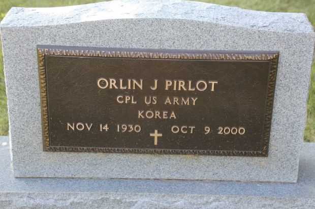 ORLIN J PIRLOT MEMORIAL CEMETERY STONE
