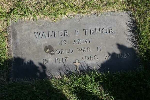 WALTER P TENOR MEMORIAL CEMETERY STONE