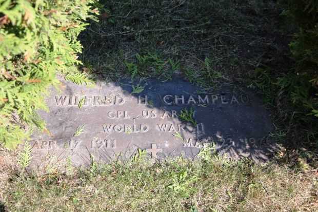 WILFRED H CHAMPEAU MEMORIAL CEMETERY STONE