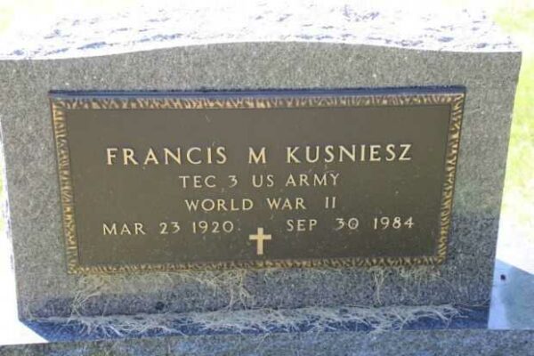 FRANCIS M KUSNIESZ MEMORIAL CEMETERY STONE