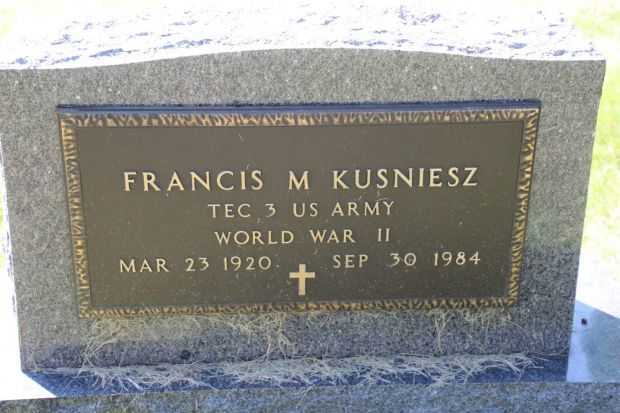 FRANCIS M KUSNIESZ MEMORIAL CEMETERY STONE