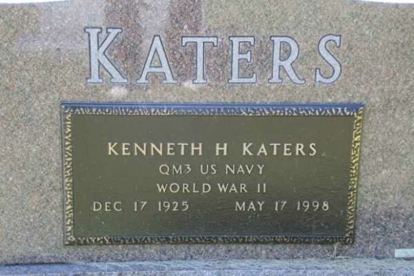 KENNETH H KATERS MEMORIAL CEMETERY STONE
