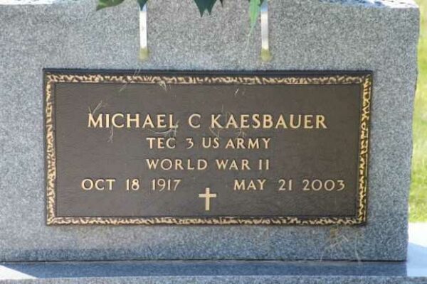 MICHAEL C KAESBAUER MEMORIAL CEMETERY STONE