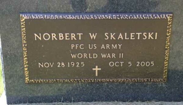 NORBERT W SKALETSKI MEMORIAL CEMETERY STONE