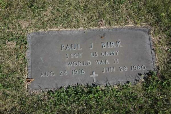 PAUL J BIRK MEMORIAL CEMETERY STONE