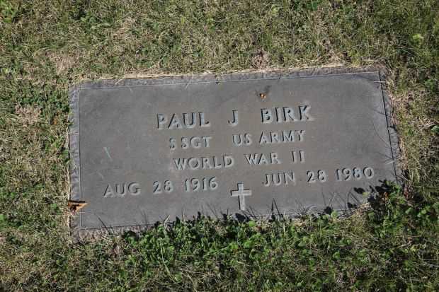 PAUL J BIRK MEMORIAL CEMETERY STONE
