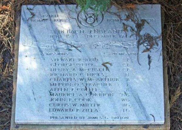 “DEBACH ENGLAND” B-17 AND B-24 WAR MEMORIAL PLAQUE