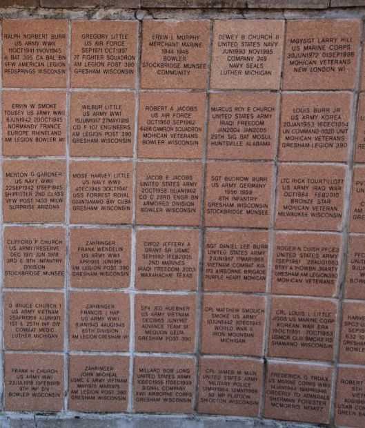 MOHICAN VETERANS MEMORIAL PANEL J