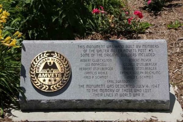 MENOMONEE FALLS WORLD WAR II MEMORIAL DEDICATION STONE