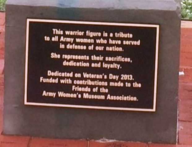 WOMAN WARRIOR WAR MEMORIAL PLAQUE