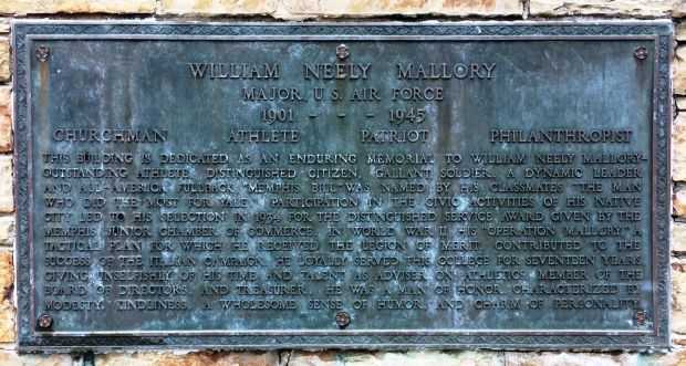 WILLIAM NEELY MALLORY WAR MEMORIAL BUILDING PLAQUE