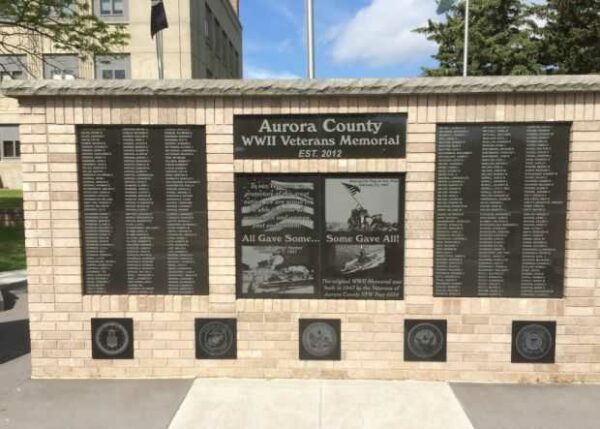 AURORA COUNTY WWII VETERANS MEMORIAL CENTER STONE
