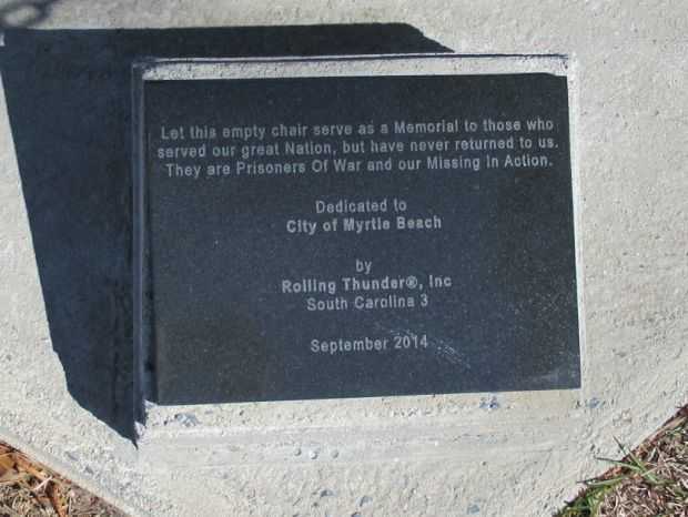 EMPTY CHAIR POW MIA MEMORIAL PLAQUE