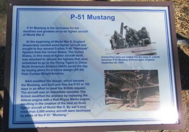 P-51 MUSTANG AIRCRAFT MEMORIAL PANEL