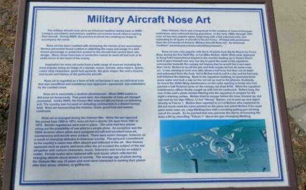 MILITARY AIRCRAFT NOSE ART MEMORIAL PANEL