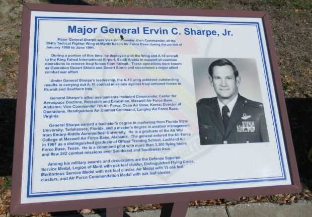MAJOR GENERAL ERVIN C. SHARPE JR. MEMORIAL PLAQUE