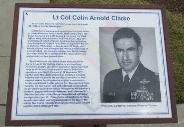 LT COL COLIN ARNOLD CLARKE MEMORIAL PLAQUE
