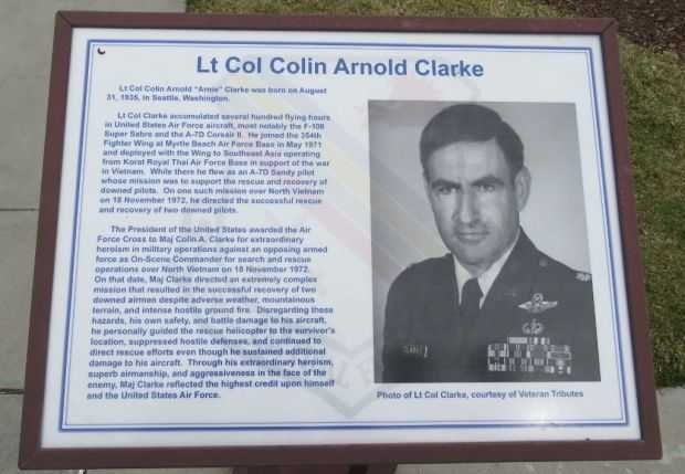 LT COL COLIN ARNOLD CLARKE MEMORIAL PLAQUE