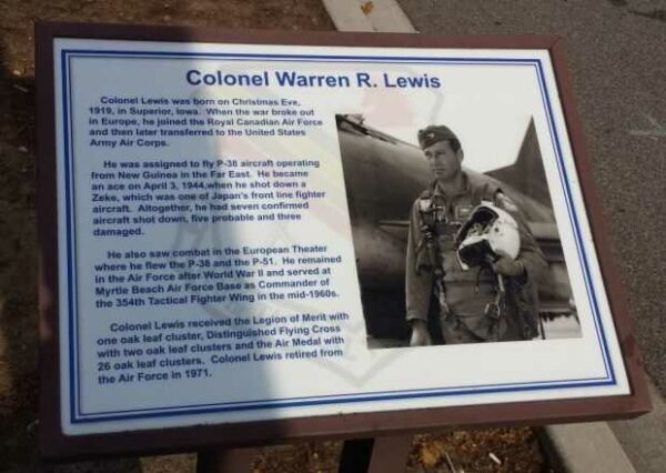 COLONEL WARREN R. LEWIS MEMORIAL PLAQUE
