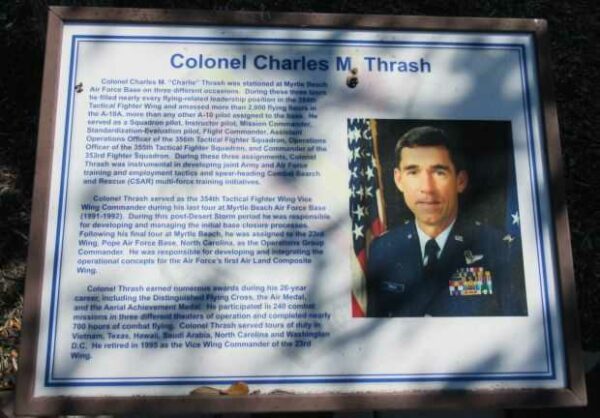 COLONEL CHARLES M. THRASH MEMORIAL PLAQUE
