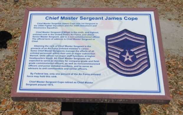 CHIEF MASTER SERGEANT JAMES COPE MEMORIAL PLAQUE