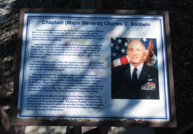 CHAPLAIN (MAJOR GENRERAL) CHARLES C. BALDWIN MEMORIAL PLAQUE