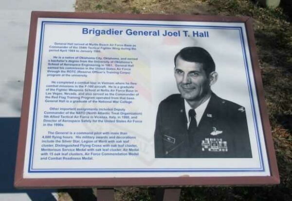 BRIGADIER GENRERAL JOEL T. HALL MEMORIAL PLAQUE