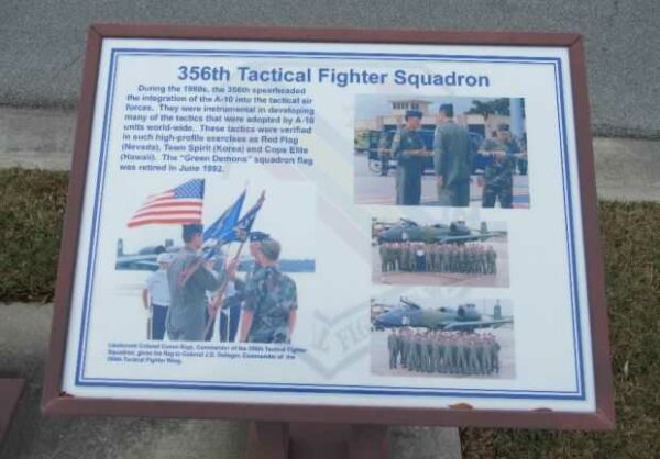 356TH TACTICAL FIGHTER SQUADRON MEMORIAL PLAQUE C