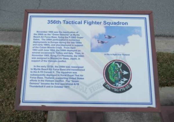 356TH TACTICAL FIGHTER SQUADRON MEMORIAL PLAQUE A