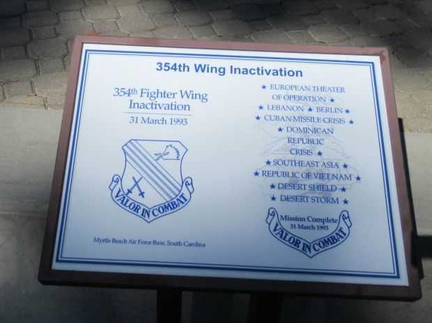 354TH WING INACTIVATION MEMORIAL PLAQUE