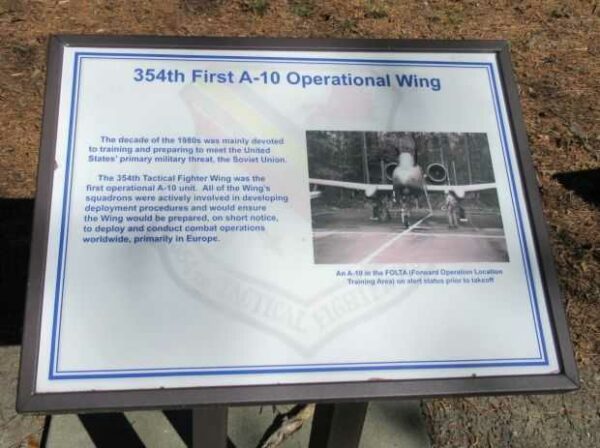 354TH FIRST A-10 OPERATIONAL WING MEMORIAL PLAQUE