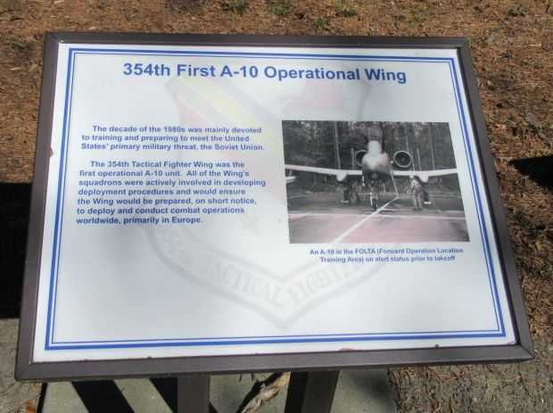 354TH FIRST A-10 OPERATIONAL WING MEMORIAL PLAQUE