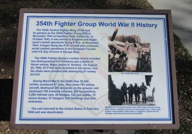 354TH FIGHTER GROUP WORLD WAR II MEMORIAL PLAQUE B