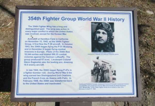 354TH FIGHTER GROUP WORLD WAR II MEMORIAL PLAQUE A