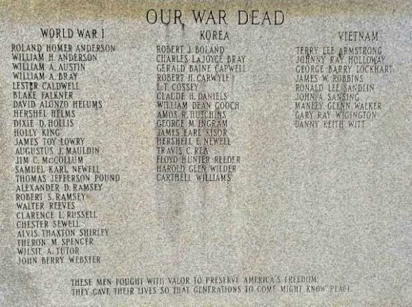 PONTOTOC COUNTY MEMORIAL MONUMENT LEFT STONE