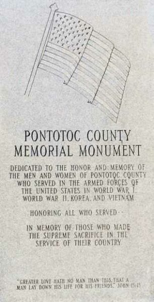 PONTOTOC COUNTY MEMORIAL MONUMENT DEDICATION STONE