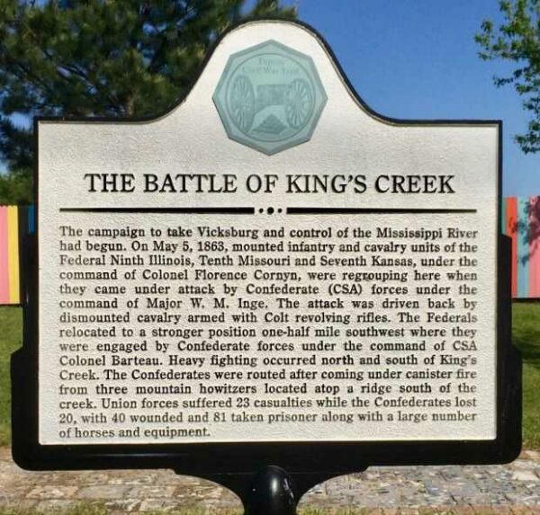 THE BATTLE OF KING’S CREEK WAR MEMORIAL MARKER
