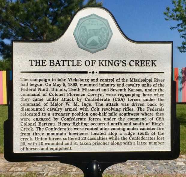 THE BATTLE OF KING’S CREEK WAR MEMORIAL MARKER
