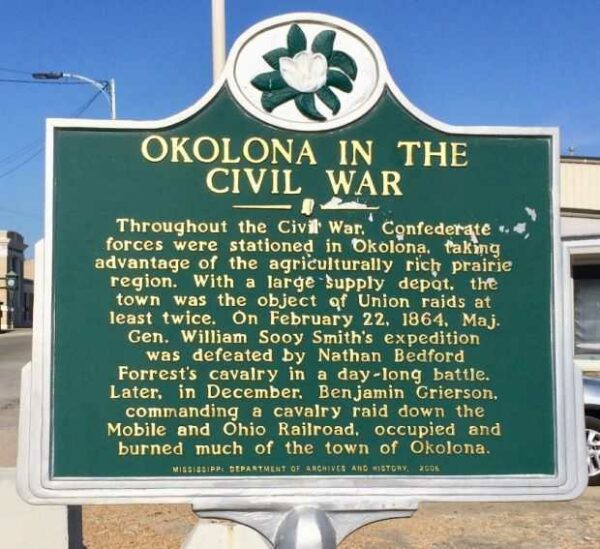 OKOLONA IN THE CIVIL WAR MEMORIAL MARKER