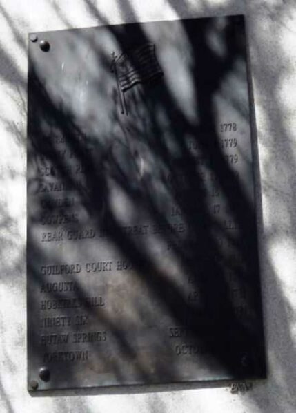 THE MARYLAND LINE MONUMENT PLAQUE B