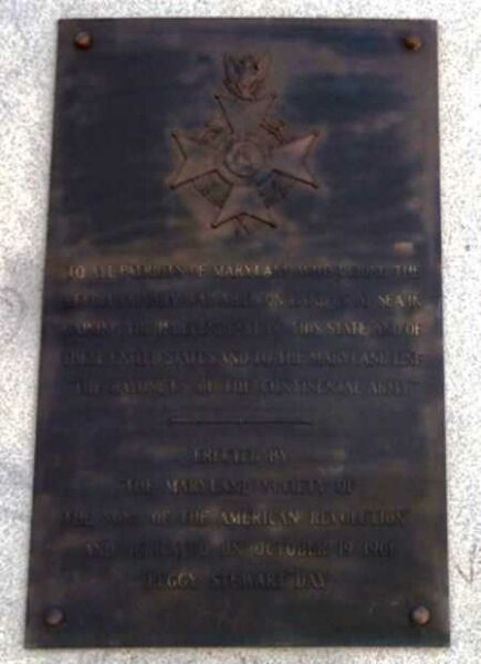THE MARYLAND LINE MONUMENT PLAQUE A