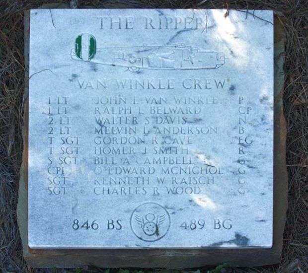 “THE RIPPER” B-24 WAR MEMORIAL PLAQUE